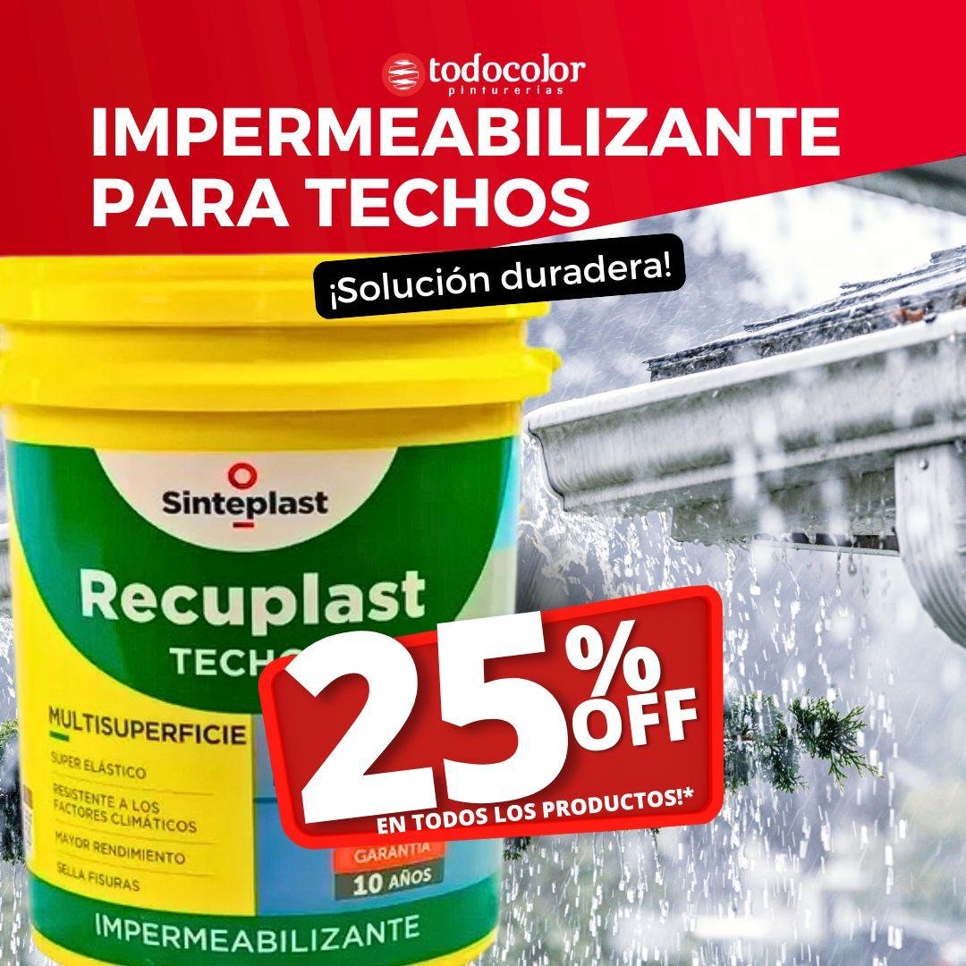 Impermeabilizante para techos y paredes membrana líquida Sinteplast en Todo Color Mendoza