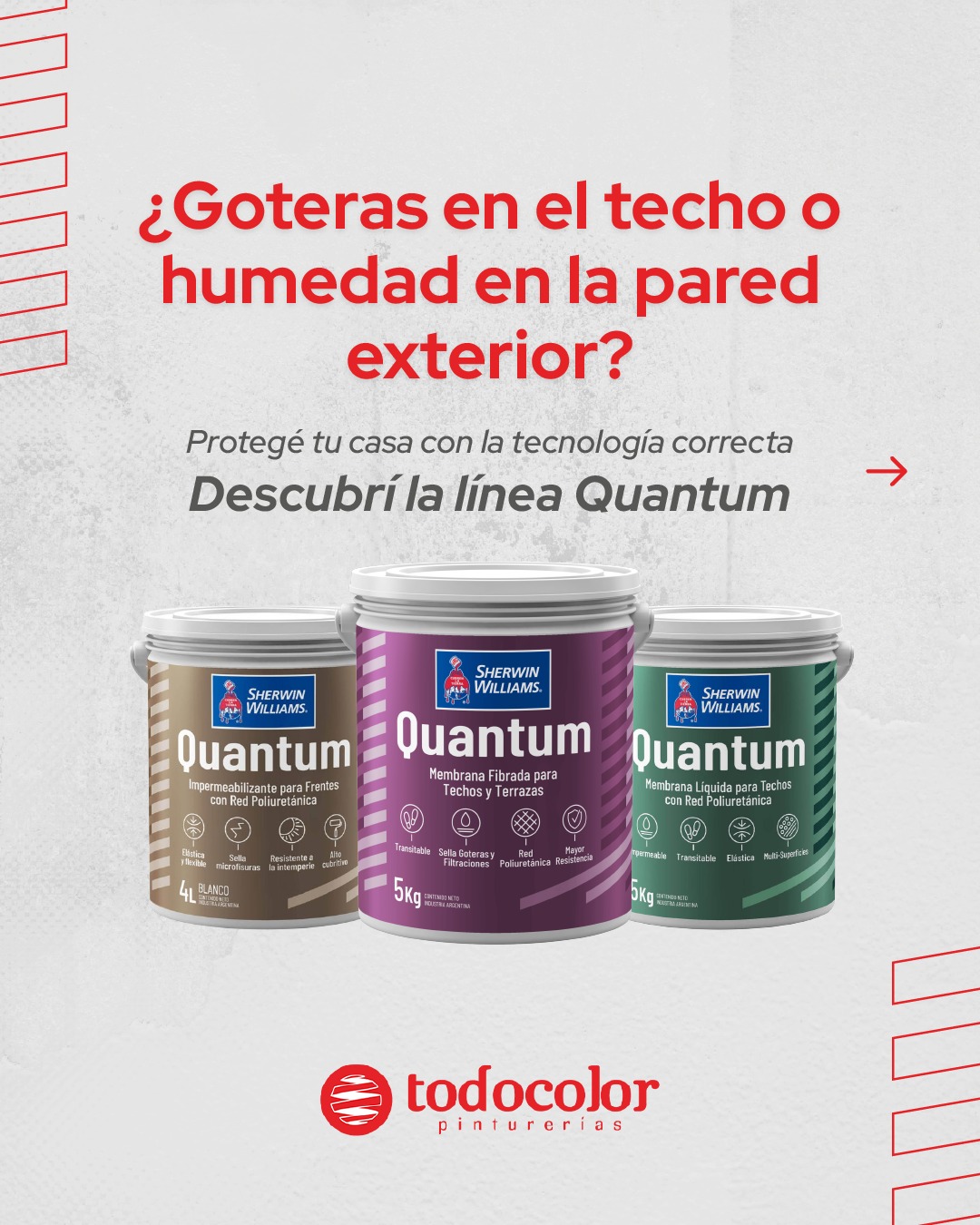 Linea Quantum Sherwin-Williams para humedad - Todo Color Pintururias Mendoza