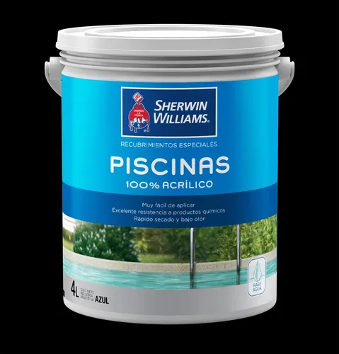 Sherwin-Williams Piscinas 100% Acrilico, balde azul 4L
