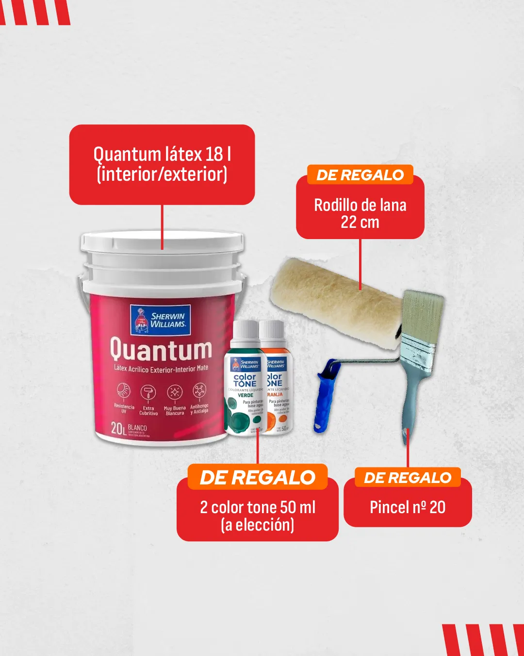Quantum l&aacute;tex 18 litros interior y exterior con kit de regalo - Cyber Week Todo Color Mendoza